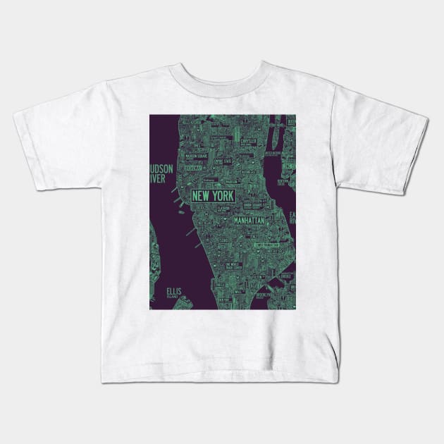 cool new york city map Kids T-Shirt by ol1ie